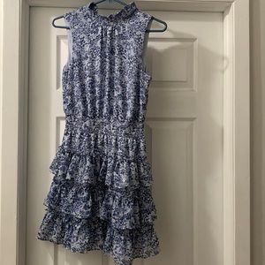 NWOT 1state tiered ruffle floral high neck dress. Size s